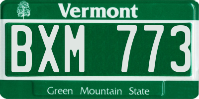 VT license plate BXM773