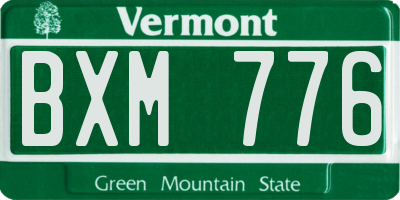 VT license plate BXM776