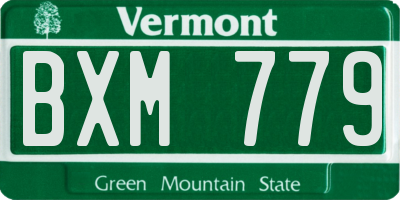 VT license plate BXM779