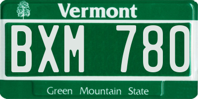 VT license plate BXM780