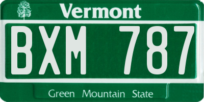 VT license plate BXM787
