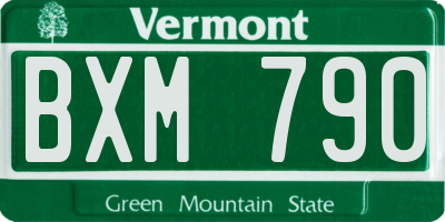 VT license plate BXM790