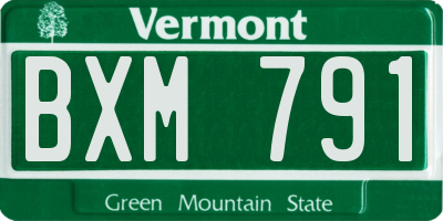 VT license plate BXM791