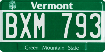 VT license plate BXM793