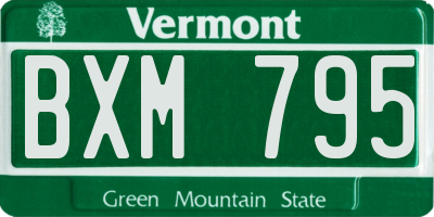 VT license plate BXM795