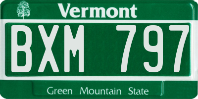 VT license plate BXM797