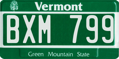 VT license plate BXM799