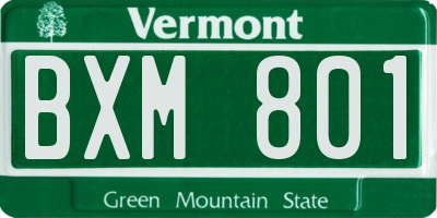VT license plate BXM801