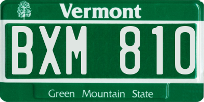 VT license plate BXM810