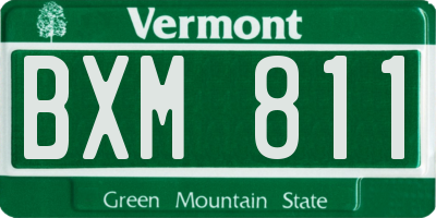 VT license plate BXM811