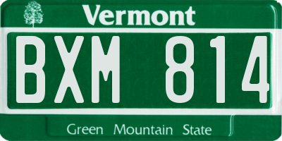 VT license plate BXM814