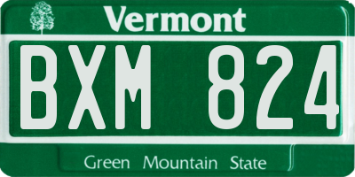 VT license plate BXM824
