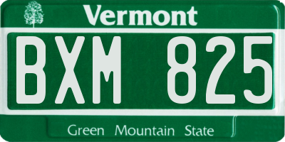 VT license plate BXM825