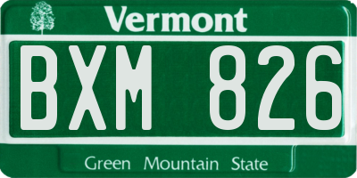 VT license plate BXM826