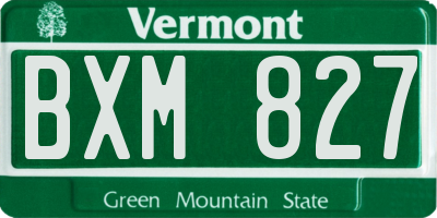 VT license plate BXM827