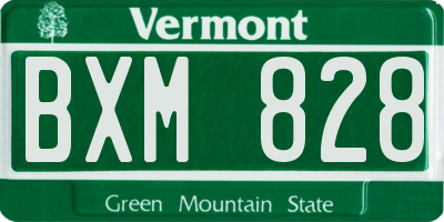 VT license plate BXM828