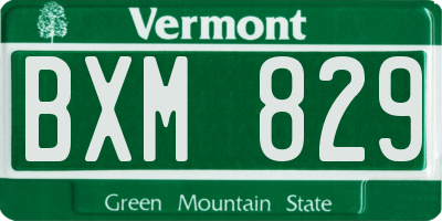 VT license plate BXM829
