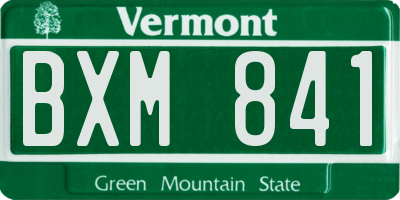 VT license plate BXM841