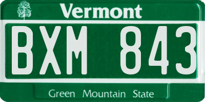 VT license plate BXM843
