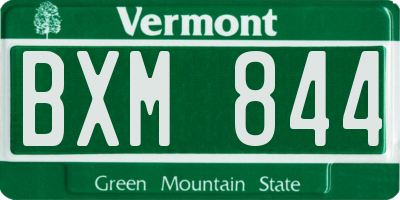 VT license plate BXM844