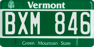 VT license plate BXM846
