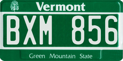 VT license plate BXM856