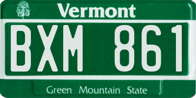 VT license plate BXM861