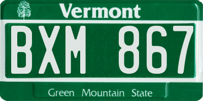 VT license plate BXM867