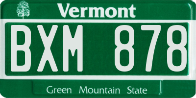 VT license plate BXM878
