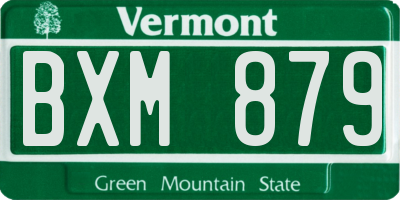 VT license plate BXM879