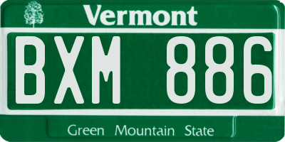 VT license plate BXM886