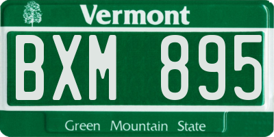 VT license plate BXM895