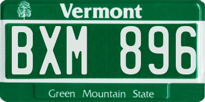 VT license plate BXM896