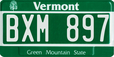 VT license plate BXM897