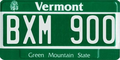 VT license plate BXM900