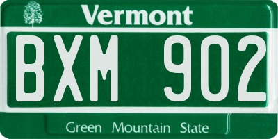 VT license plate BXM902