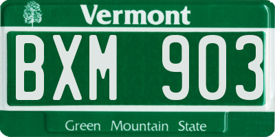 VT license plate BXM903