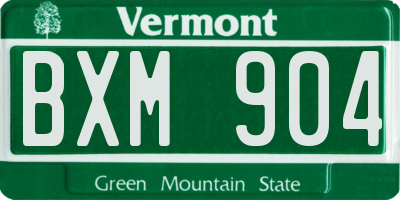 VT license plate BXM904