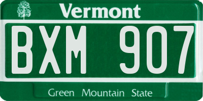 VT license plate BXM907