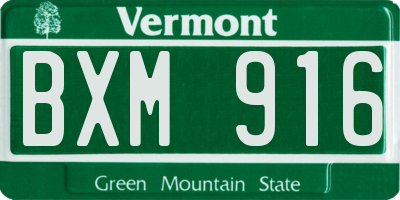 VT license plate BXM916
