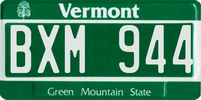 VT license plate BXM944