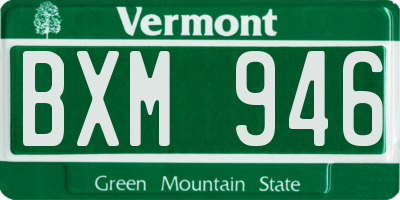 VT license plate BXM946