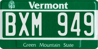 VT license plate BXM949