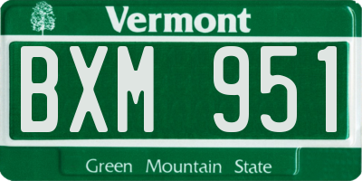 VT license plate BXM951