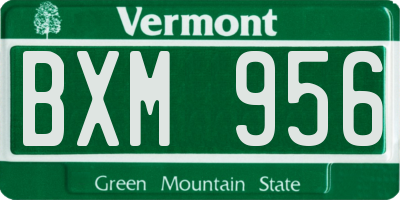 VT license plate BXM956