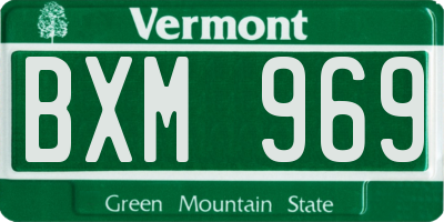 VT license plate BXM969