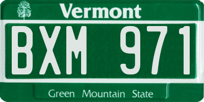VT license plate BXM971