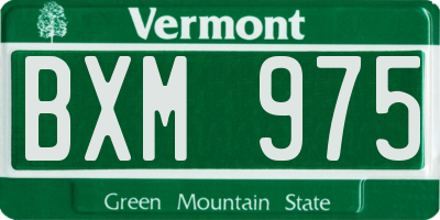 VT license plate BXM975