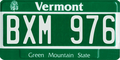 VT license plate BXM976