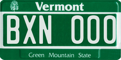 VT license plate BXN000